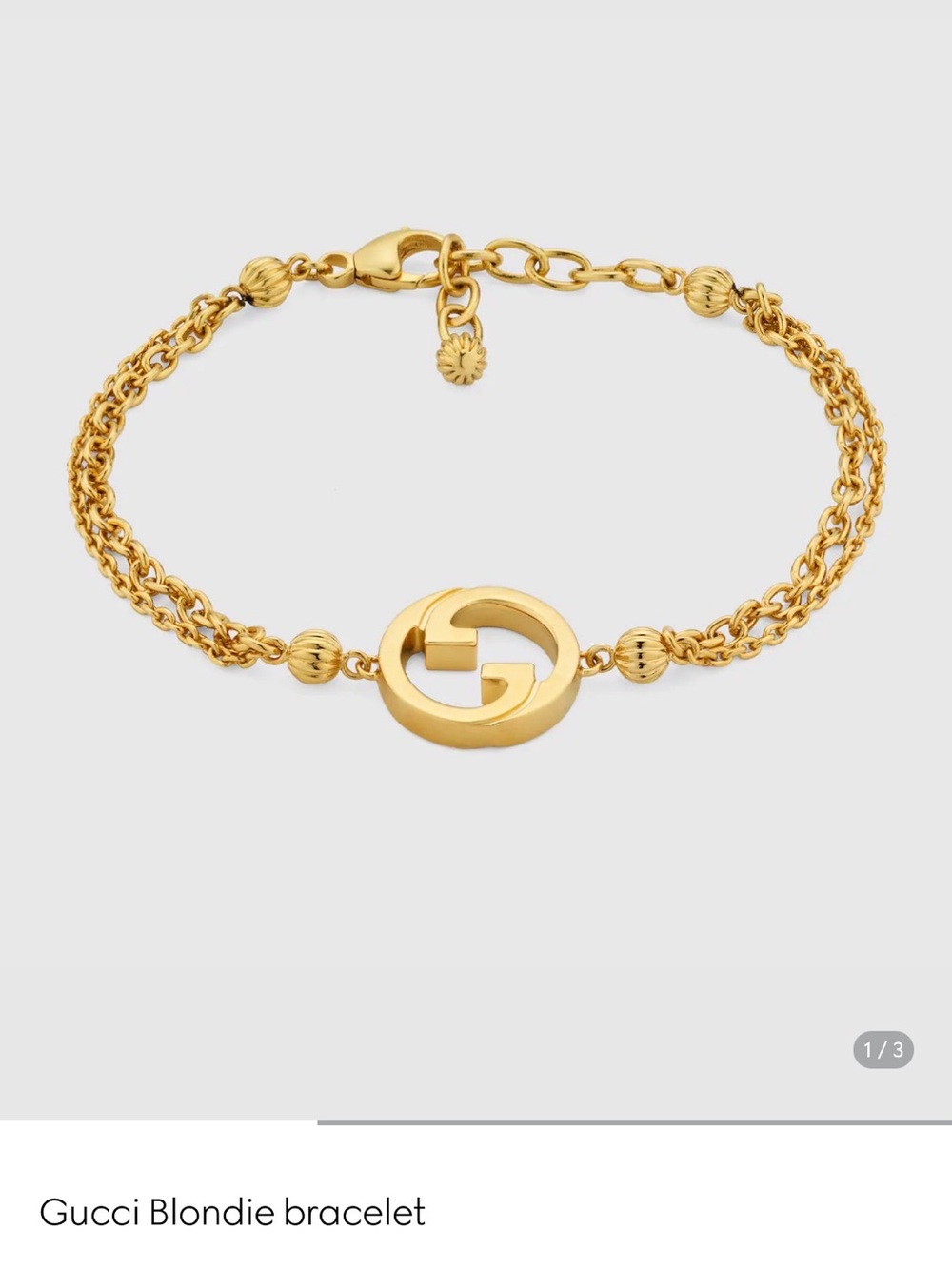 Gucci Gold Interlocking G Logo Pendant bracelet - Picture 3 of 4